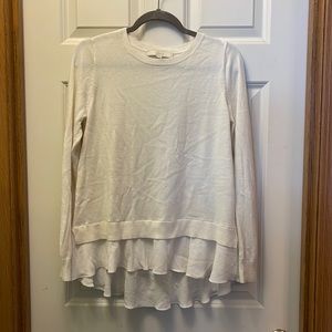 Layered look ivory sweater